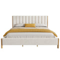Christopher Knight Home Modern Boucle Upholstered Platform Bed with Rubber Wood Legs, King