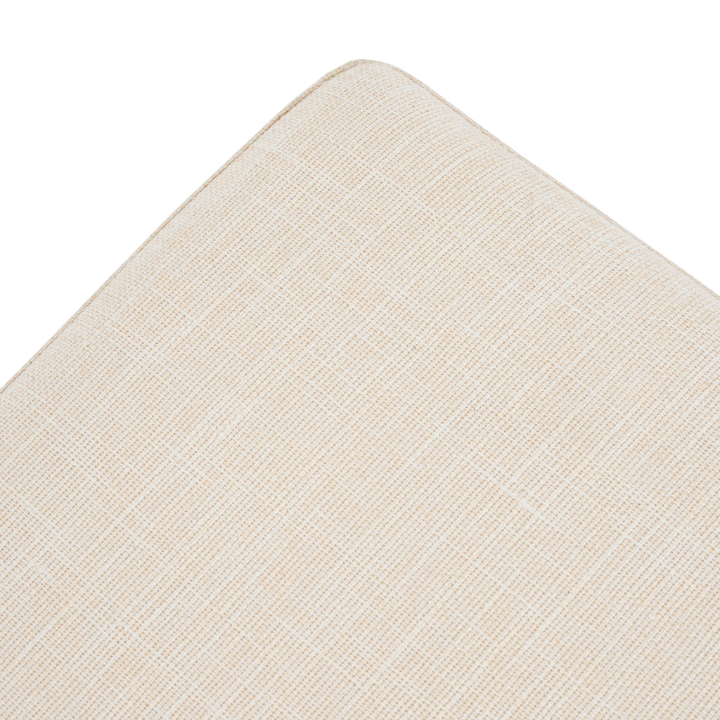 Christopher Knight Home Rectangular Linen Ottoman Bench – Upholstered Seat with Wood Legs & Open Shelf