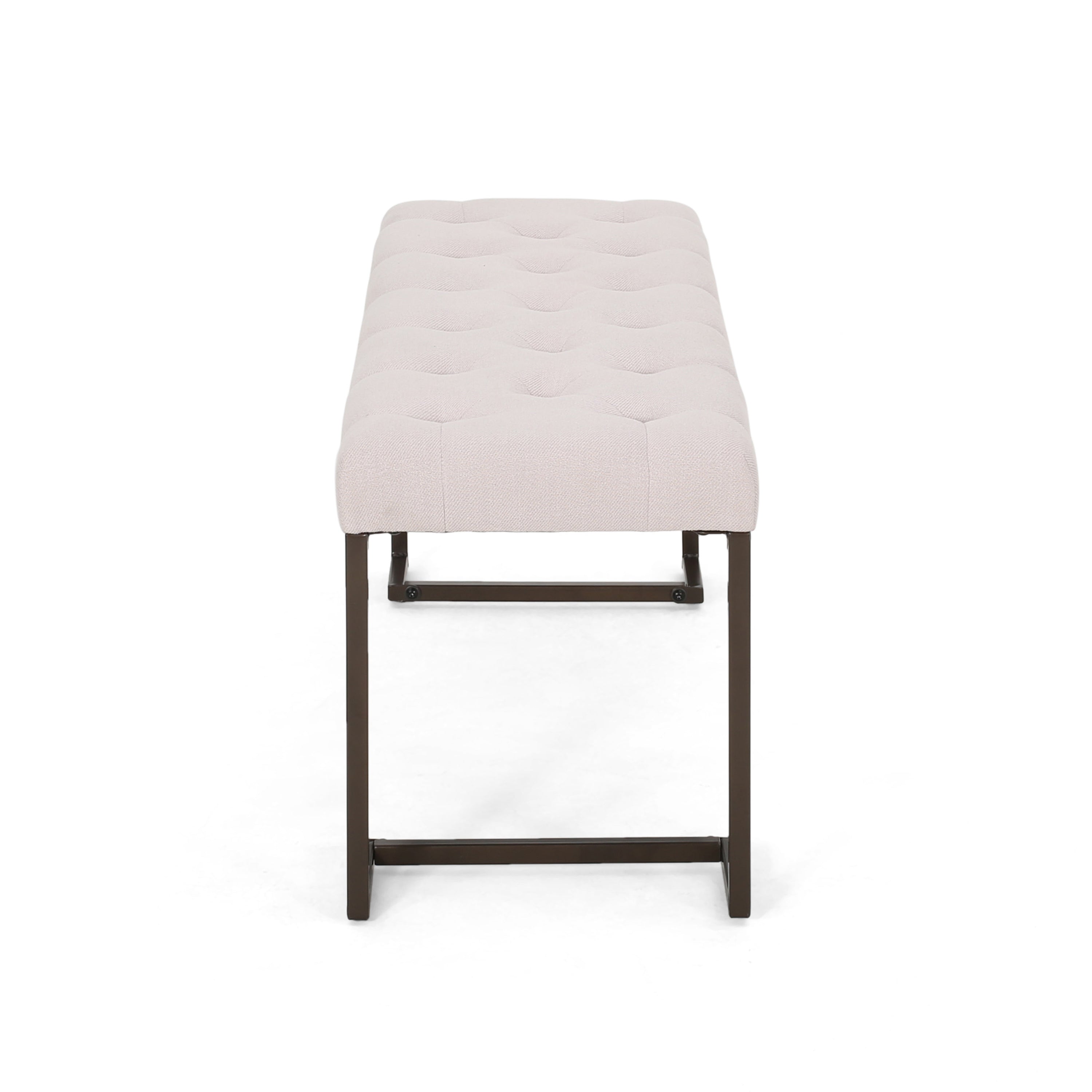 Christopher Knight Home Modern Tufted Upholstered Ottoman Bench with Metal Legs