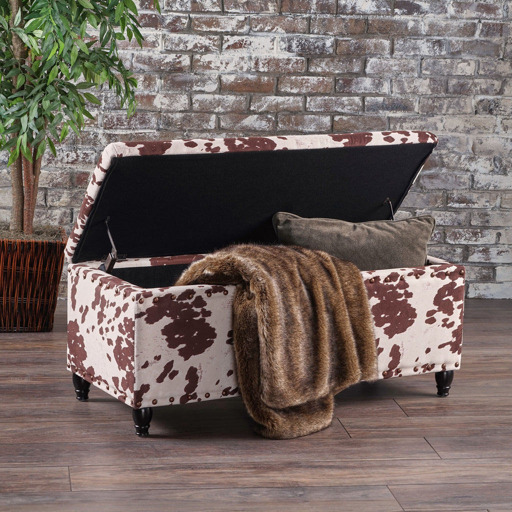 Christopher Knight Home 50" Faux Leather Tufted Storage Ottoman Bench with Hidden Storage