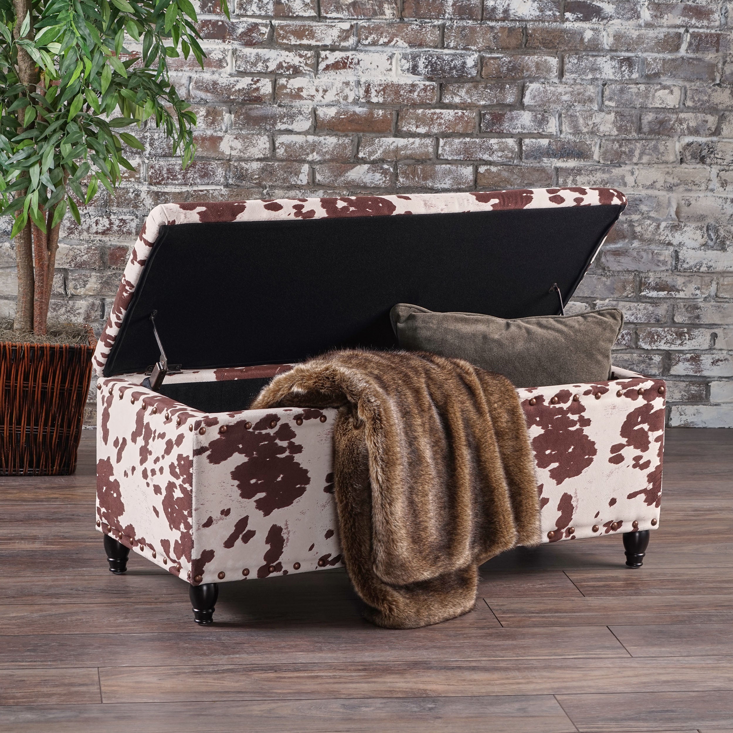 Christopher Knight Home 50" Faux Leather Tufted Storage Ottoman Bench with Hidden Storage