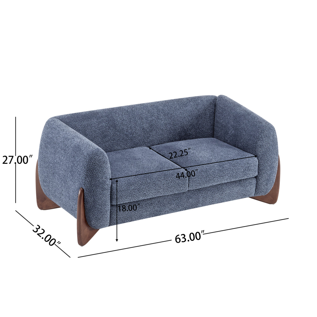 Christopher Knight Home Modern Boucle Upholstered 2-Seater Sofa with Birch Wood Legs