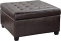 Tufted Square Storage Ottoman with Soft-Closing Hinges & Upholstered Lid