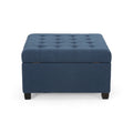 Tufted Square Storage Ottoman with Soft-Closing Hinges & Upholstered Lid