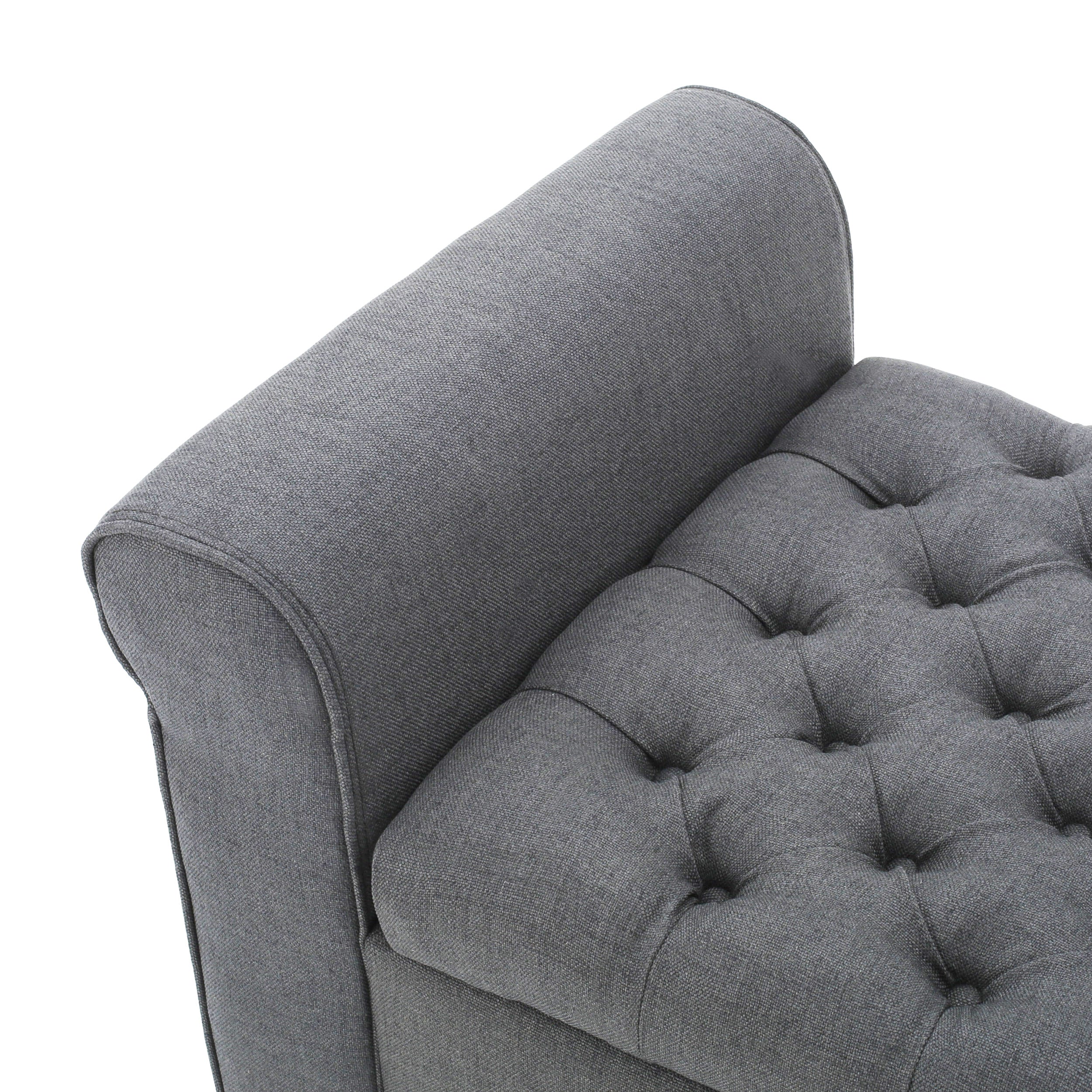 Contemporary Storage Ottoman Bench – Button-Tufted Diamond Stitch, Rolled Arms & Hidden Storage, 50” W