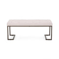Christopher Knight Home Modern Tufted Upholstered Ottoman Bench with Metal Legs