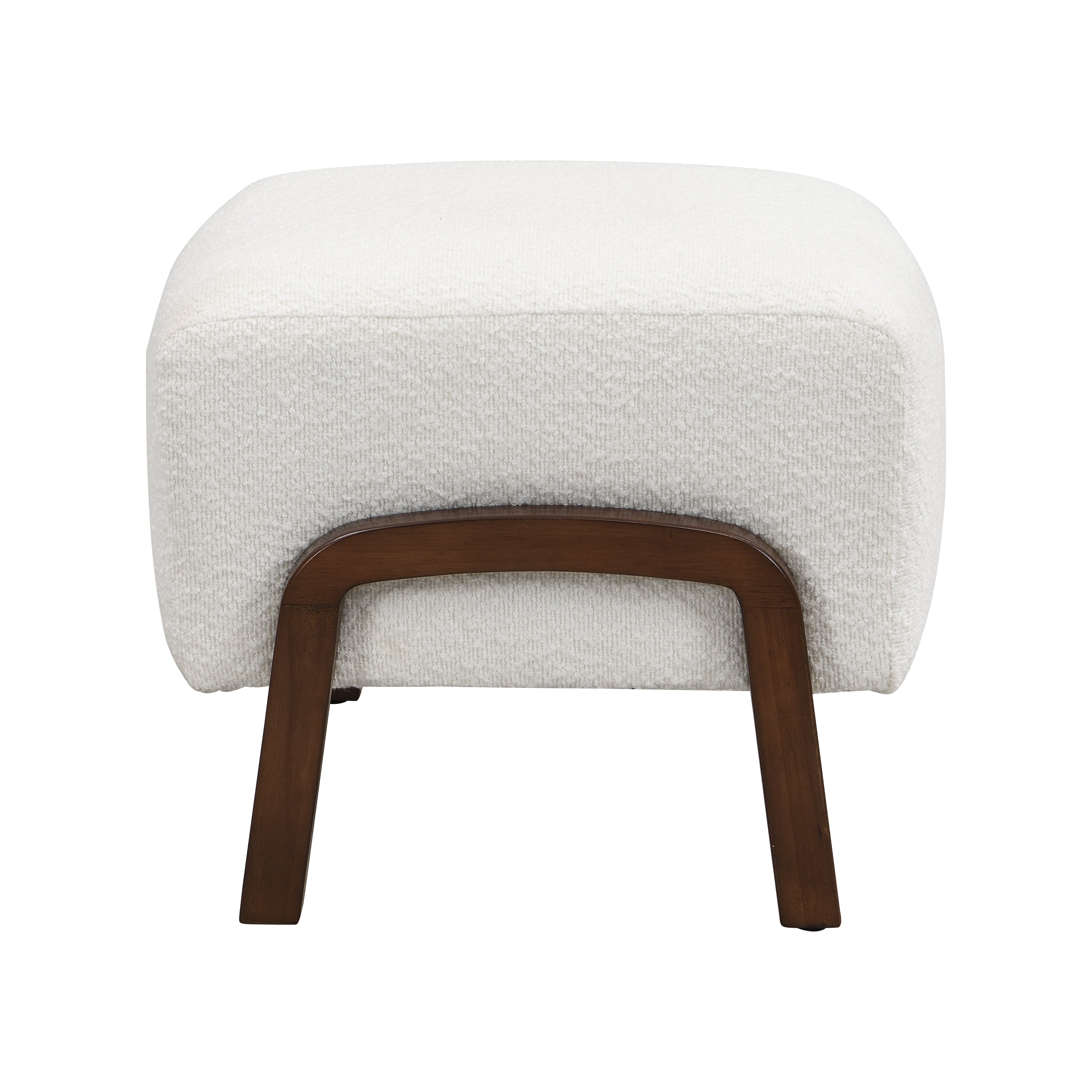 Boucle Storage Ottoman with Solid Wood Legs – Modern Upholstered Footrest & Accent Bench