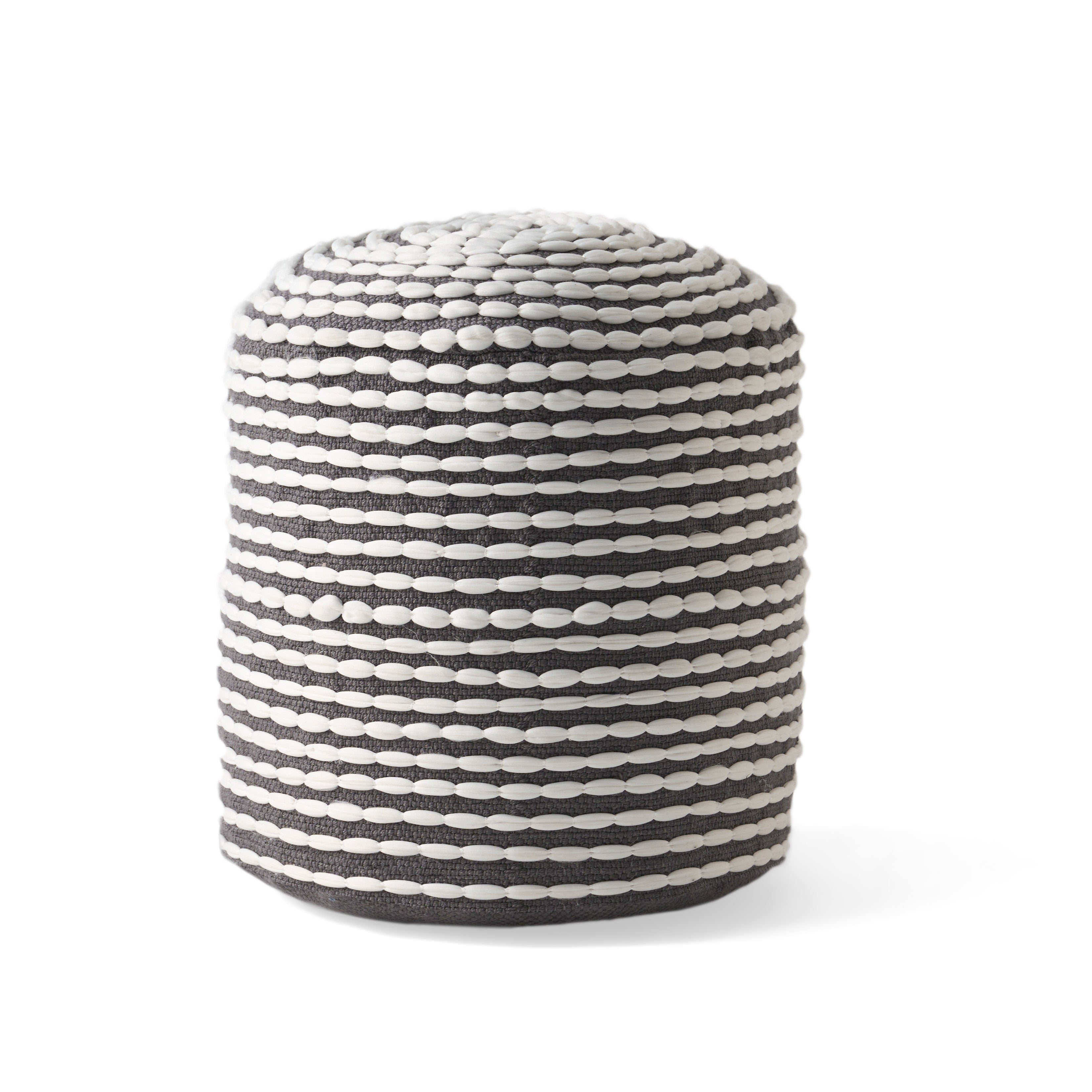 Rosalyn Fabric Round Pouf Ottoman