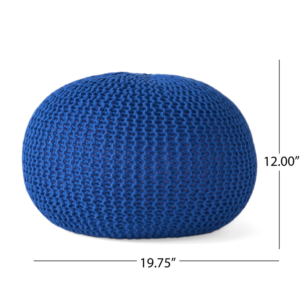 Abena Knitted Cotton Pouf