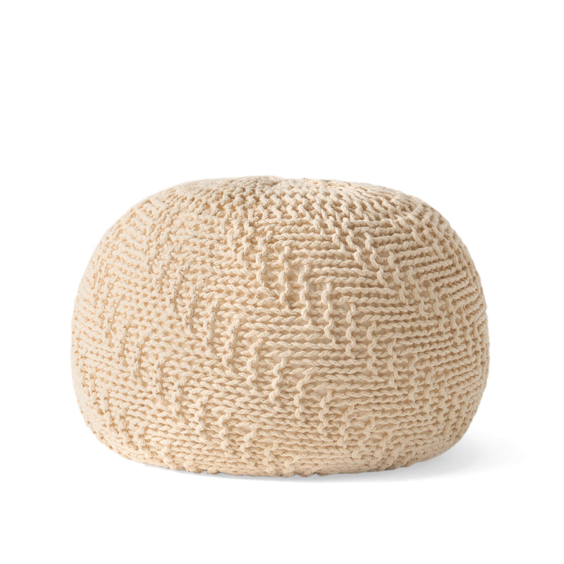 Hershel Knitted Cotton Pouf