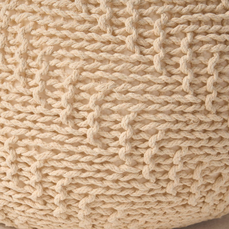 Hershel Knitted Cotton Pouf