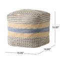 Lola Boho Handcrafted Fabric Cube Pouf