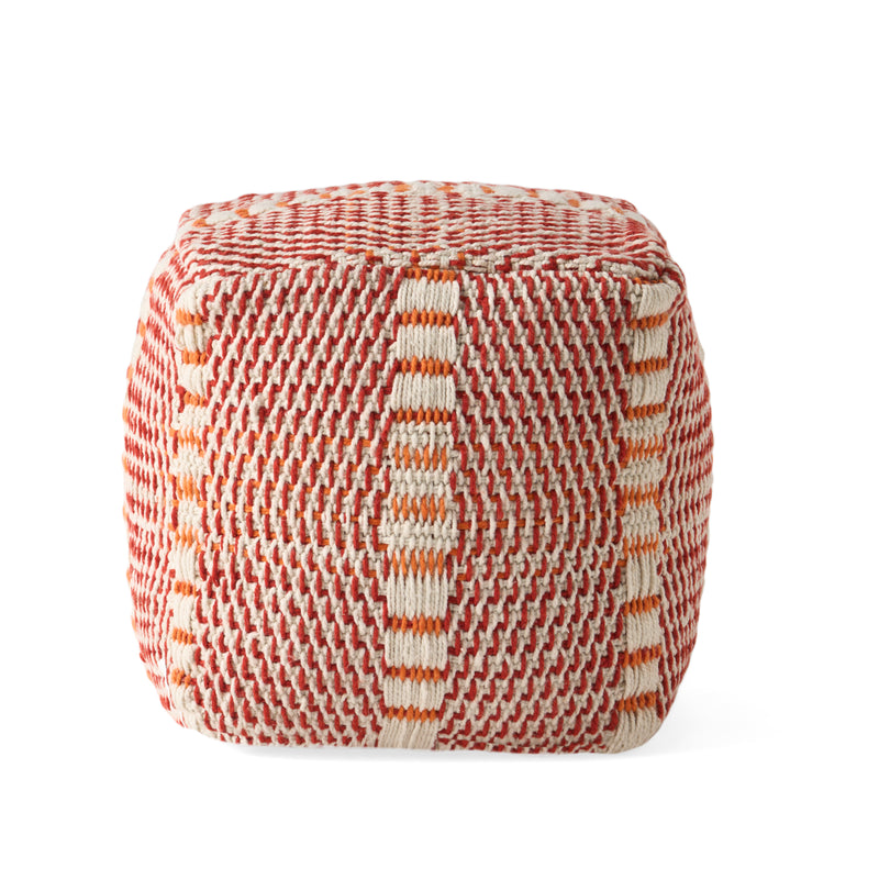 Dexter Boho Handcrafted Water Resistant Cube Pouf
