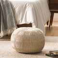 Sardis Modern Knitted Cotton Round Pouf