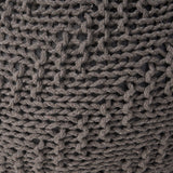 Flovilla Modern Knitted Cotton Round Pouf