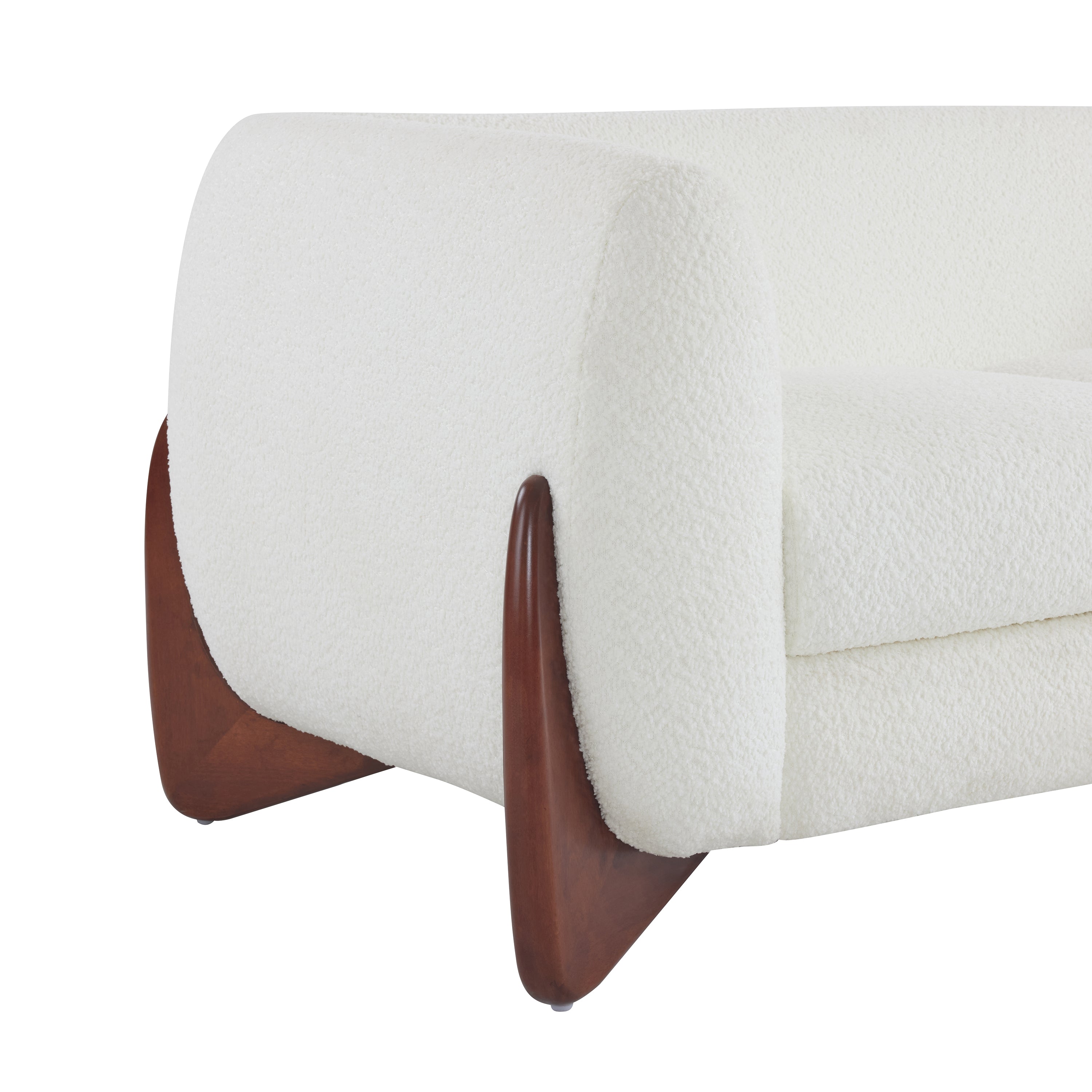 Christopher Knight Home Modern Boucle Upholstered 2-Seater Sofa with Birch Wood Legs