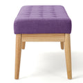 Christopher Knight Home Mid-Century Modern Tufted Upholstered Bench with Birch Wood Legs