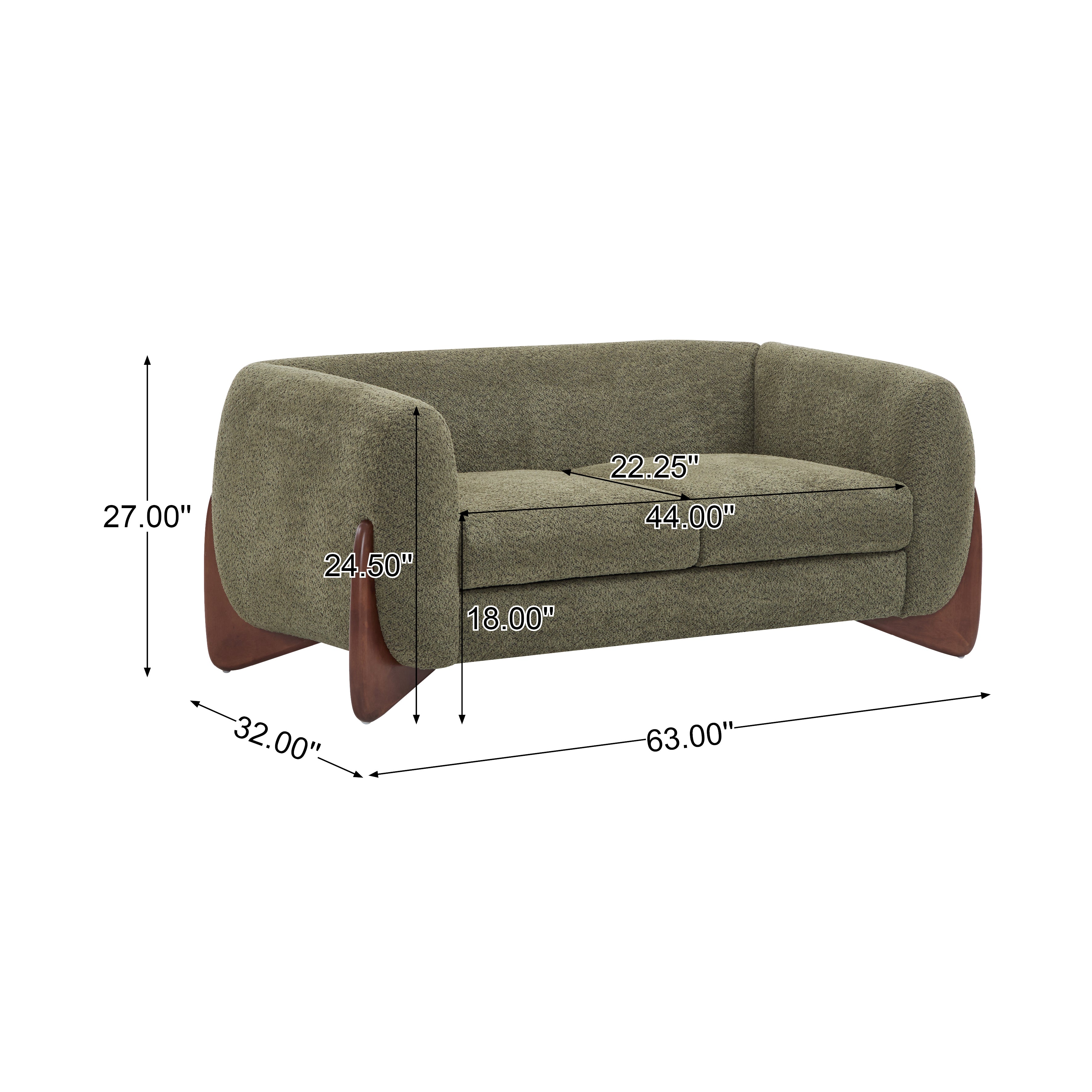 Christopher Knight Home Modern Boucle Upholstered 2-Seater Sofa with Birch Wood Legs