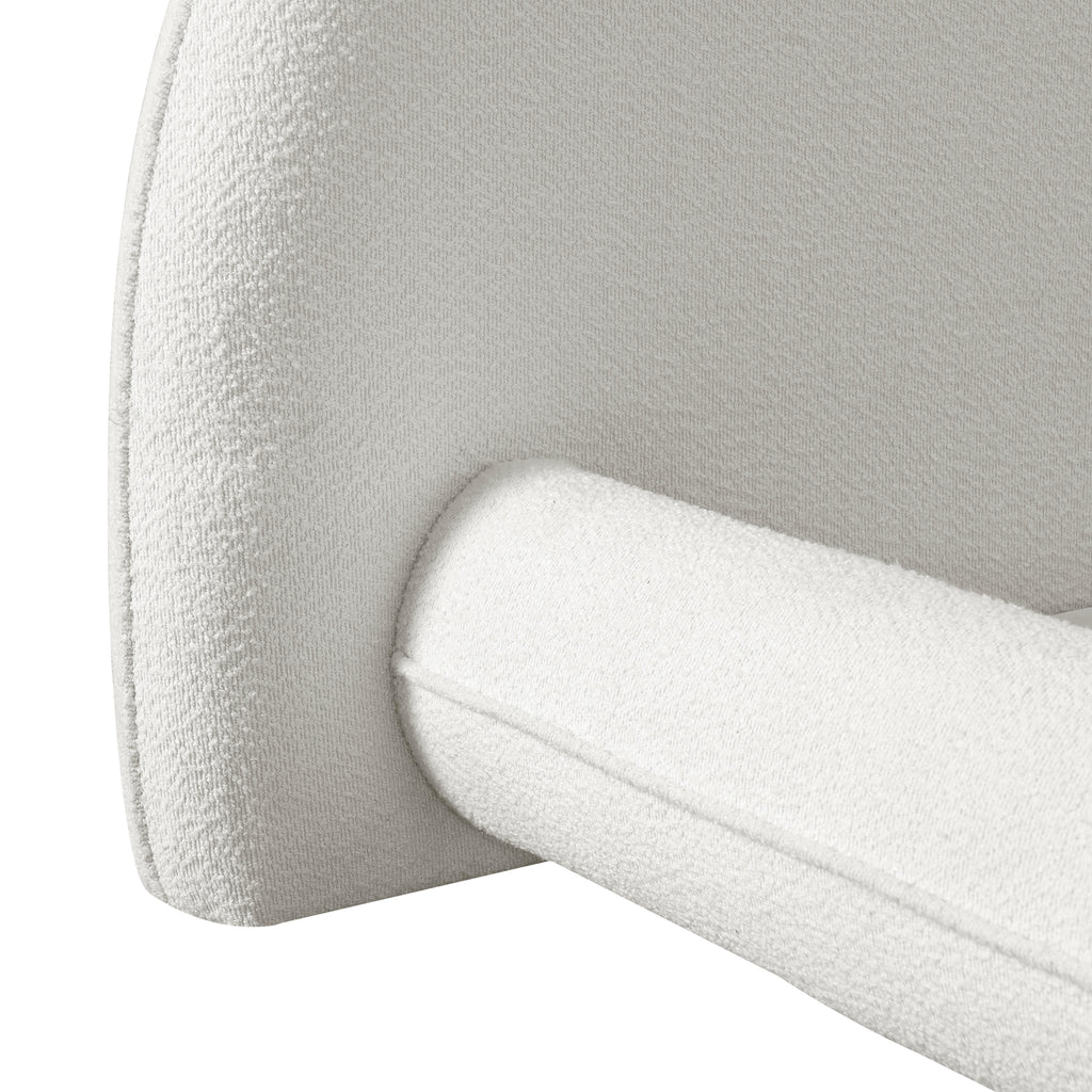 Christopher Knight Home Modern Boucle Upholstered Bed Frame with Thick Padded Headboard & Sturdy Wood-Steel Support