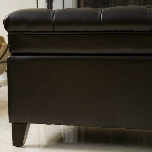 Christopher Knight Home Storage Ottoman – Button-Tufted Seat, Hidden Storage & Solid Wood Legs