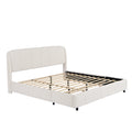 Christopher Knight Home Boucle Upholstered Platform Bed with Rounded Headboard & Sturdy Frame, King