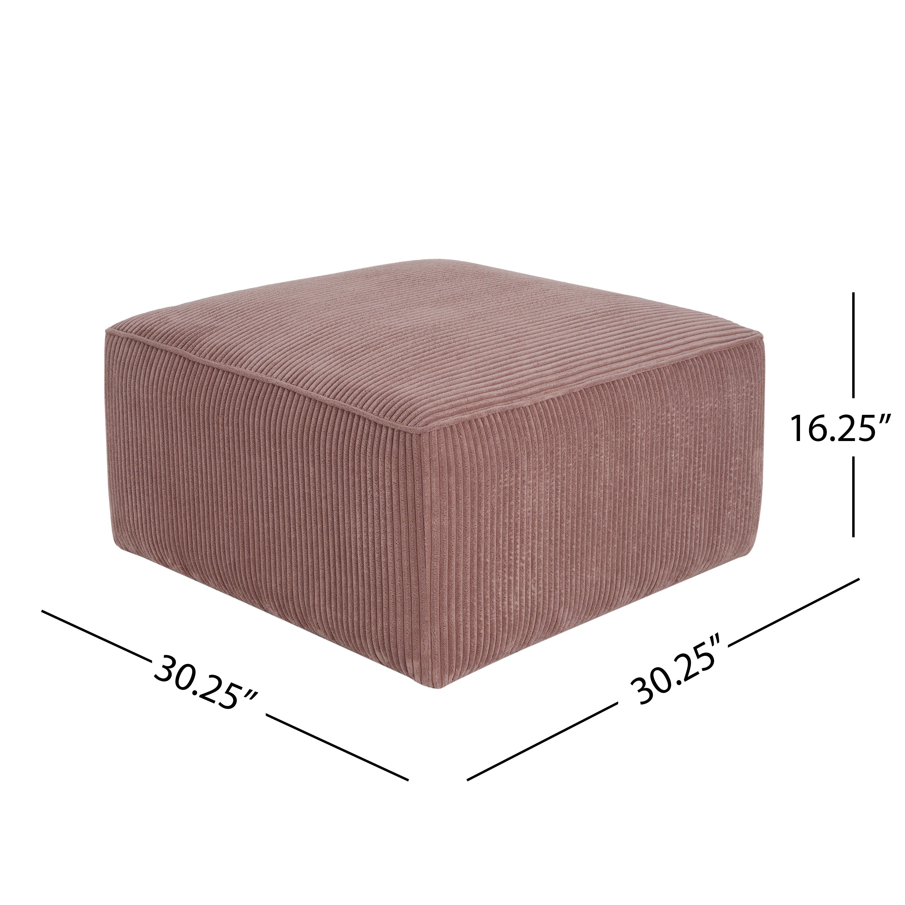 Christopher Knight Home Modern Corduroy Sectional Ottoman – Modular Square Living Room Footrest