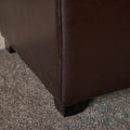 Christopher Knight Home Brown Leather Tray Storage Ottoman – Rectangular Coffee Table Bench with Hidden Storage