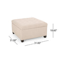 Tufted Square Storage Ottoman with Soft-Closing Hinges & Upholstered Lid