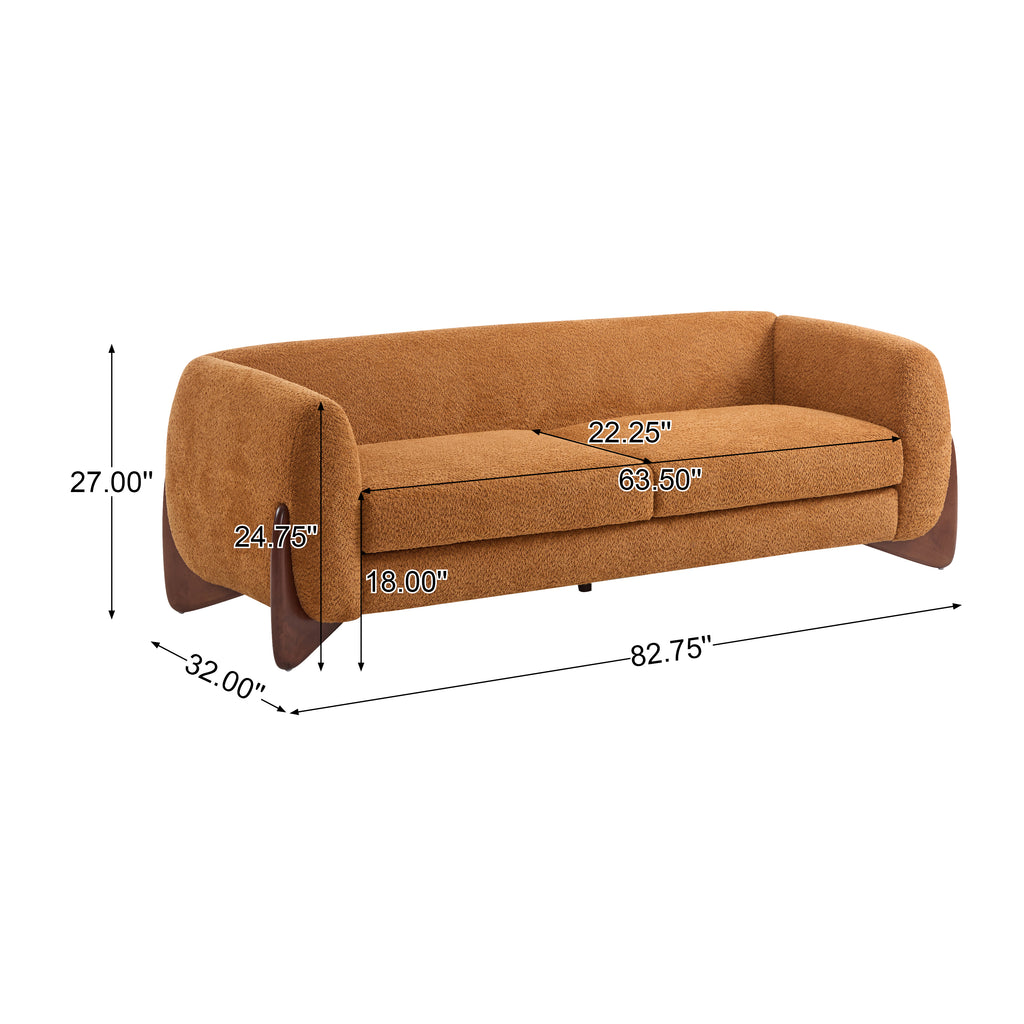 Christopher Knight Home 82" Boucle Sofa with Birch Wood Legs – Modern Cozy Upholstered 3-Seater