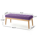 Christopher Knight Home Mid-Century Modern Tufted Upholstered Bench with Birch Wood Legs