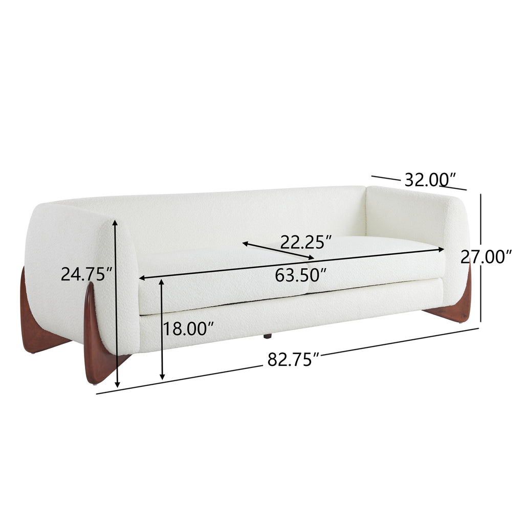 Christopher Knight Home 82" Boucle Sofa with Birch Wood Legs – Modern Cozy Upholstered 3-Seater