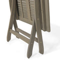 GDFStudio Rabion Outdoor Acacia Wood Folding 25" Bistro Table, Gray