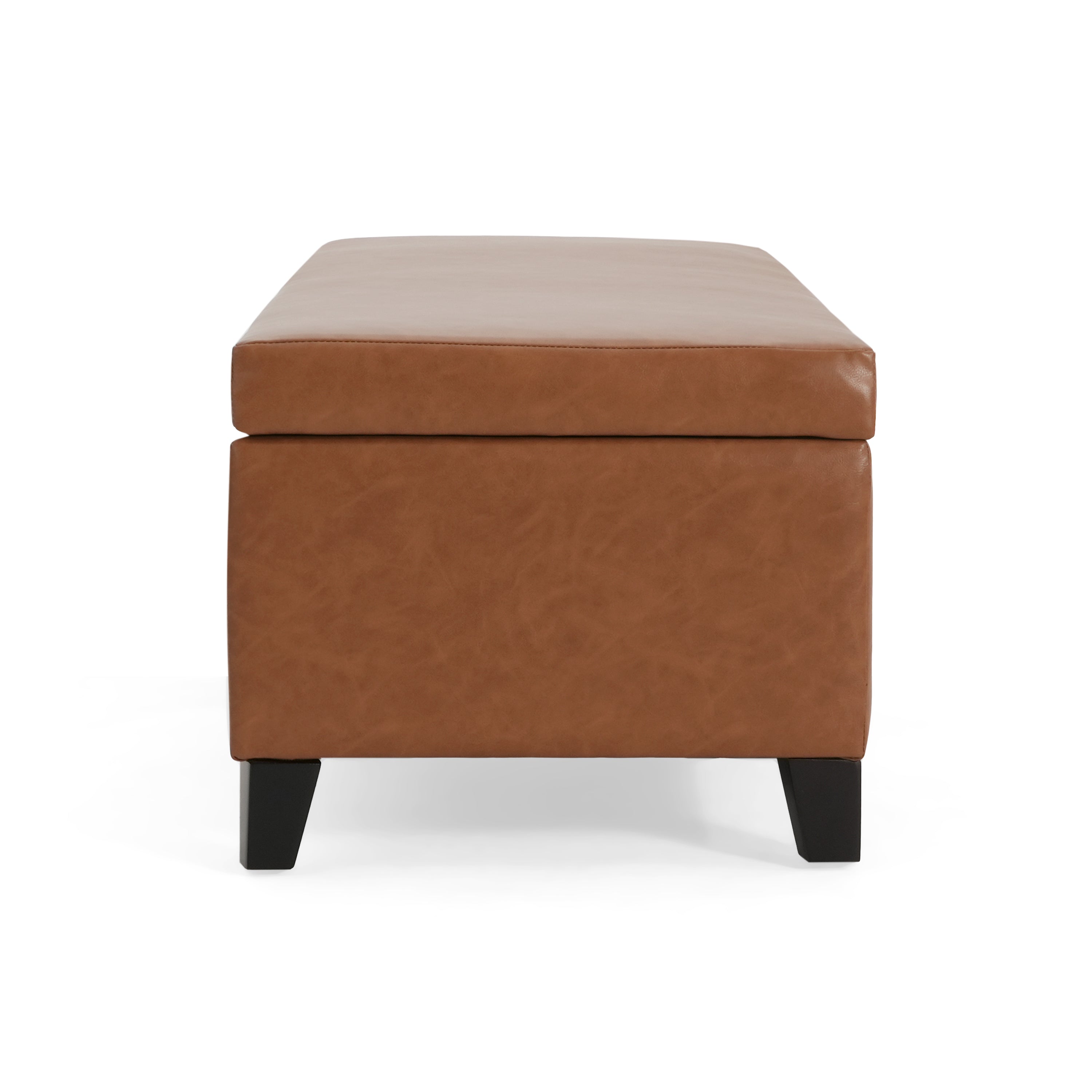 Christopher Knight Home Faux Leather Lift-Top Storage Ottoman Bench – Modern Rectangle Coffee Table & Seating