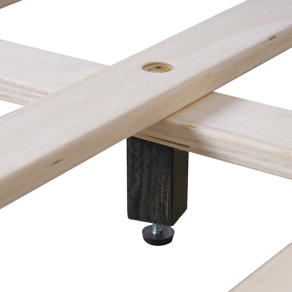 Christopher Knight Home Modern Boucle Upholstered Bed Frame with Thick Padded Headboard & Sturdy Wood-Steel Support