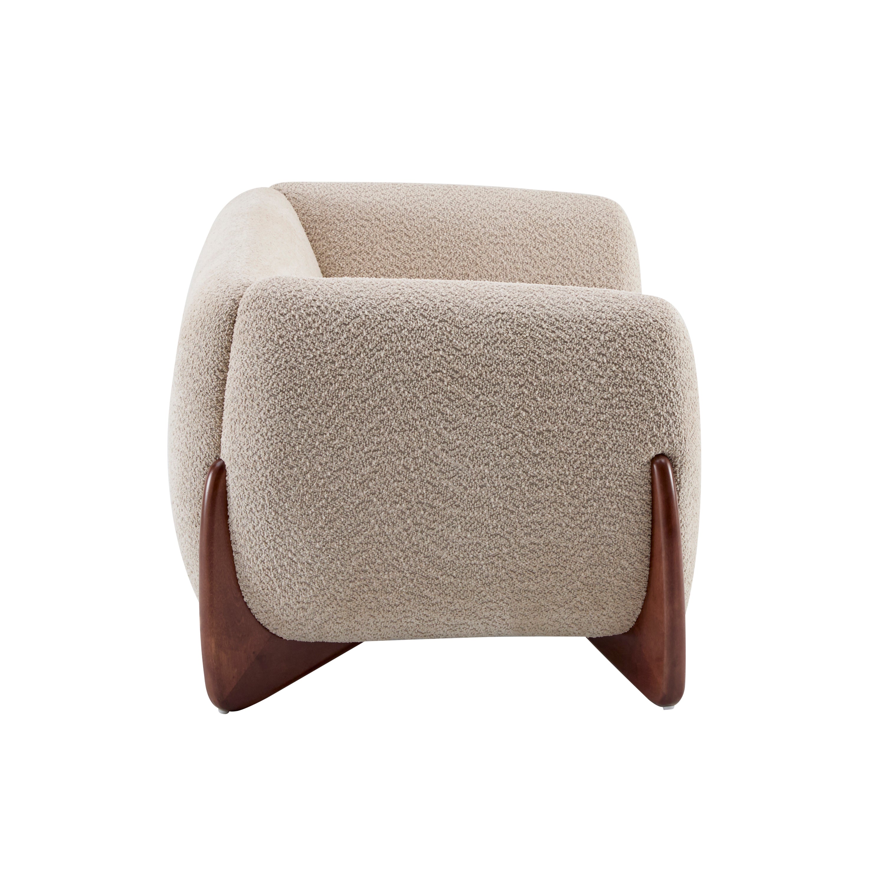 Christopher Knight Home Modern Boucle Upholstered 2-Seater Sofa with Birch Wood Legs