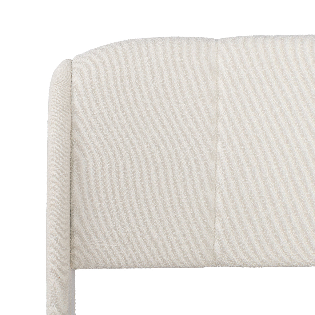 Christopher Knight Home Boucle Upholstered Platform Bed with Rounded Headboard & Sturdy Frame, King