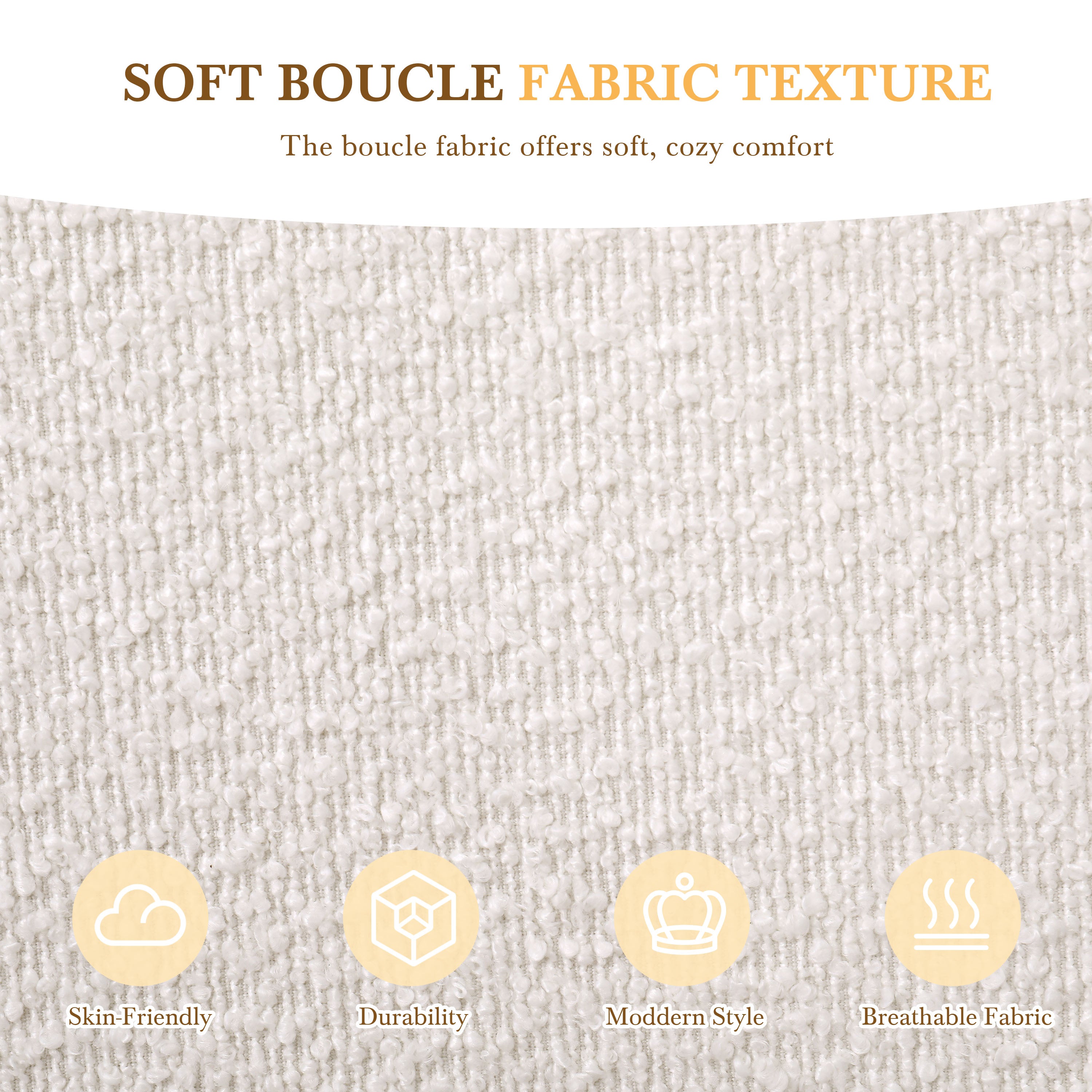 Christopher Knight Home Luxury Boucle Upholstered Queen Bed Frame with Headboard & Wooden Slats