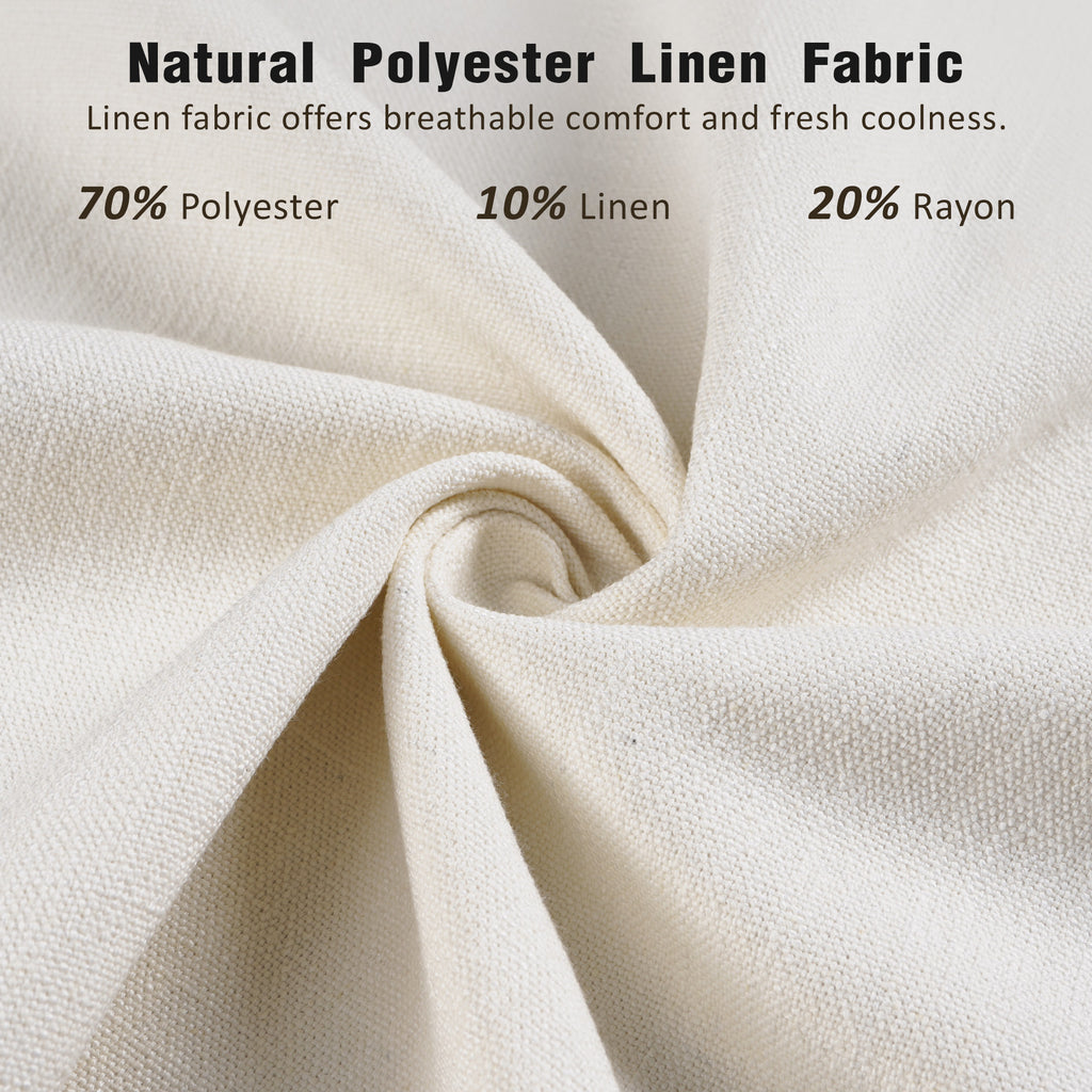 Christopher Knight Home Cotton Linen Upholstered Platform Bed with Solid Wood Legs & Metal Support Frame