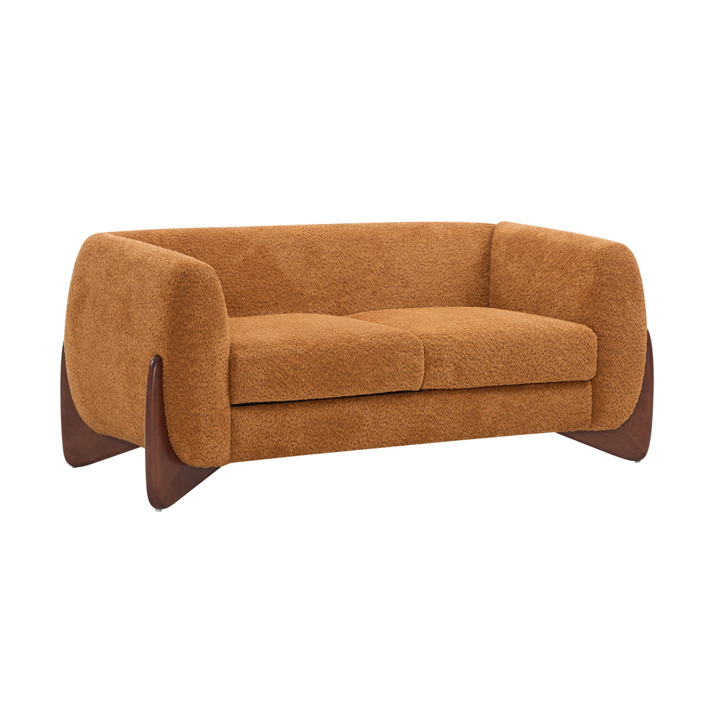 Christopher Knight Home Modern Boucle Upholstered 2-Seater Sofa with Birch Wood Legs