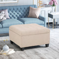 Tufted Square Storage Ottoman with Soft-Closing Hinges & Upholstered Lid