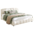 Christopher Knight Home Boucle Upholstered Platform Bed with Rounded Headboard & Sturdy Frame, King