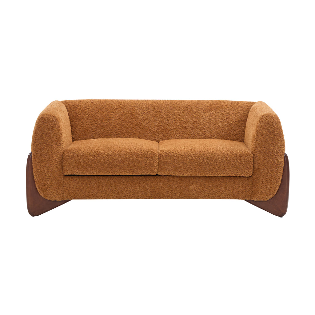 Christopher Knight Home Modern Boucle Upholstered 2-Seater Sofa with Birch Wood Legs