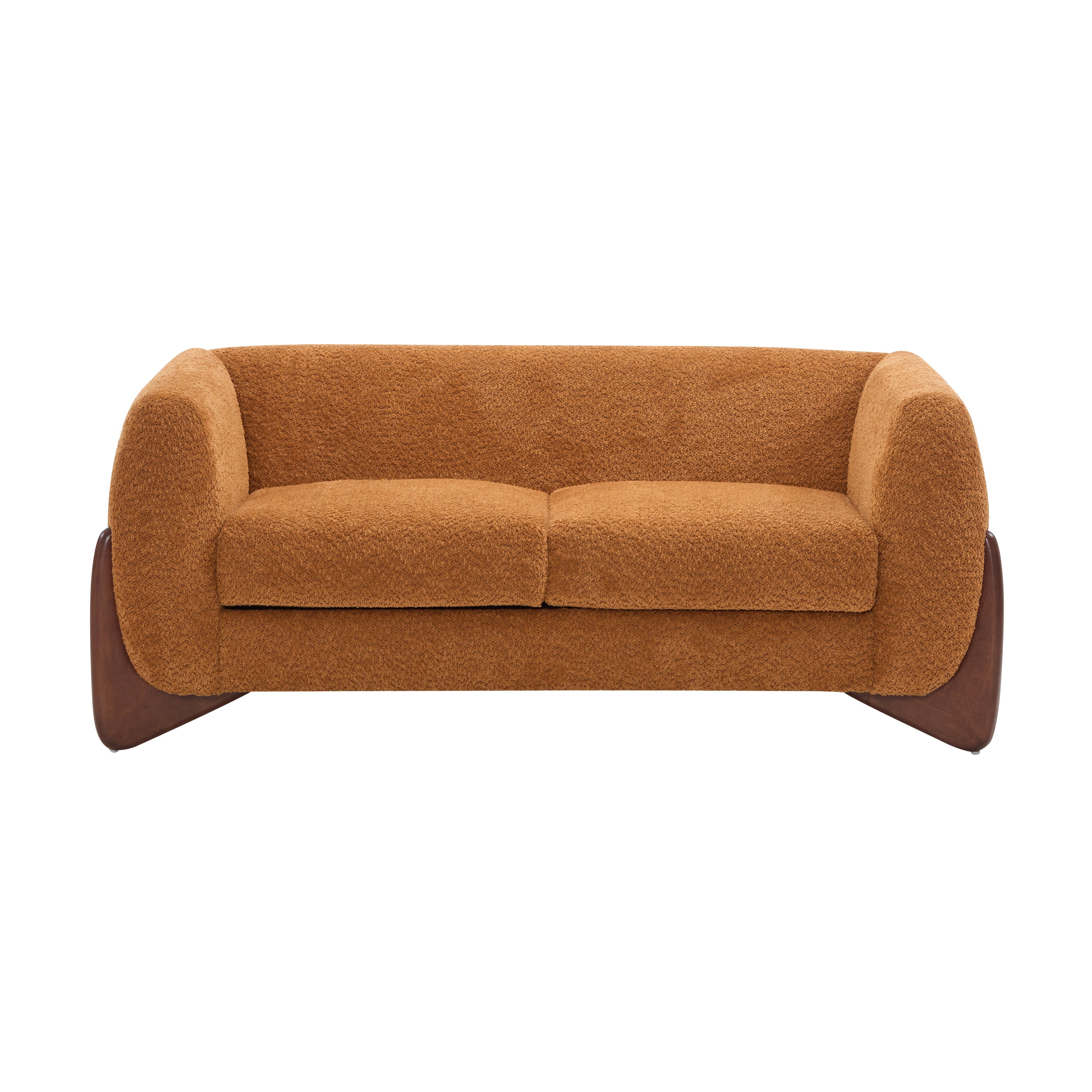 Christopher Knight Home Modern Boucle Upholstered 2-Seater Sofa with Birch Wood Legs