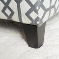 Storage Bench Ottoman with Hidden Storage & Geometric Gray-White Upholstery