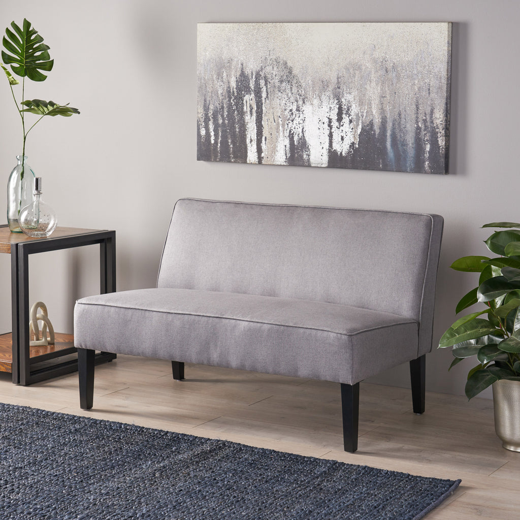 Modern Upholstered Loveseat with Solid Wood Frame & Birch Legs