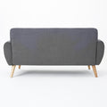 Mid-Century Modern Loveseat with Button-Tufted Waffle Stitch & Tapered Wood Legs – Compact Small-Space Sofa
