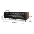 Contemporary Sofa with Diamond Tufting & Wood-Like Accents – Deep Seating Modern Upholstered Couch