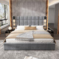 Christopher Knight Home Modern Velvet Upholstered Bed Frame with Padded Headboard & USB Wall Sconce