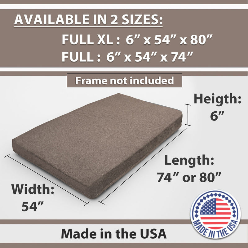 GDFStudio Melville Memory Foam Futon Mattress – Foldable Sofa Bed Cushion with Washable Cover (Frame Not Included)
