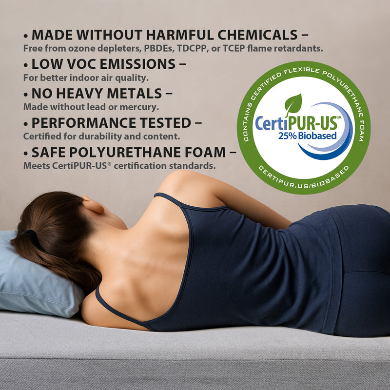 GDFStudio Melville Memory Foam Futon Mattress – Foldable Sofa Bed Cushion with Washable Cover (Frame Not Included)
